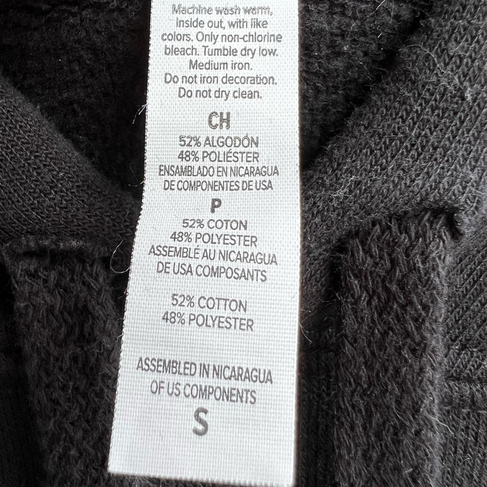 SPENGA Fleece Pullover Pocket Hoodie W/ Draw Cords - Black, Size Small - Picture 4 of 4